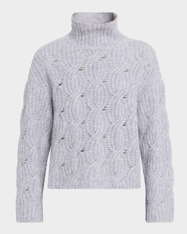 Opaline Cable-Knit Turtleneck Sweater